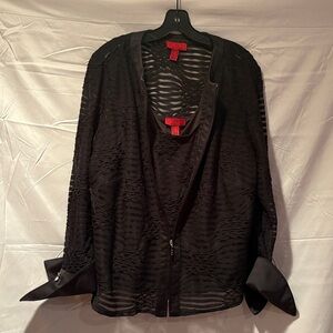 JS Collections Black Textured Tank Top